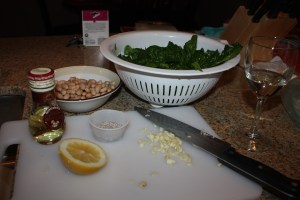 white bean and spinach prep