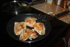 browned chicken thighs